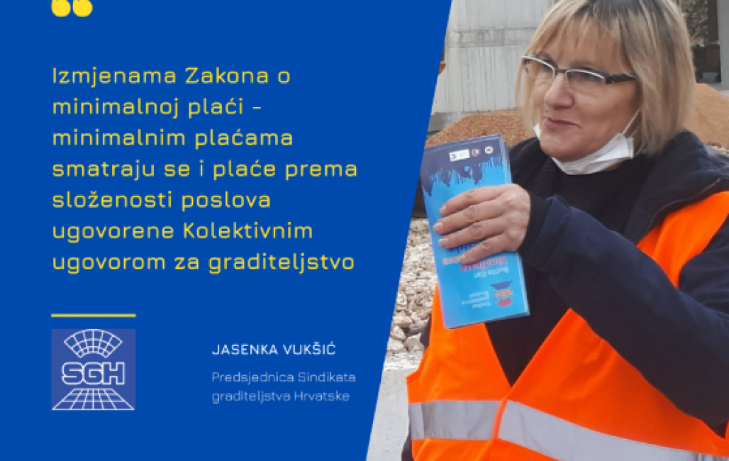 Plaće iz Kolektivnog ugovora za graditeljstvo