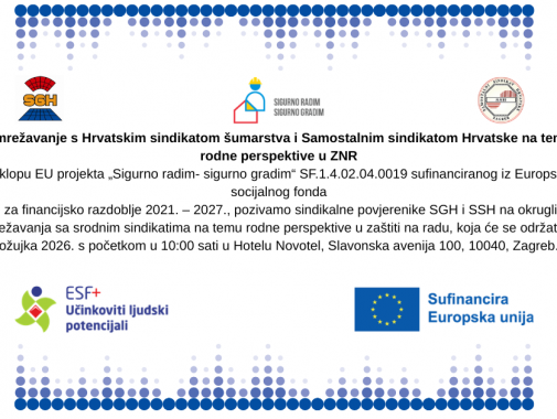 Poziv na okrugli stol: Rodna perspektiva u zaštiti na radu 